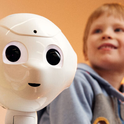 A robot among children