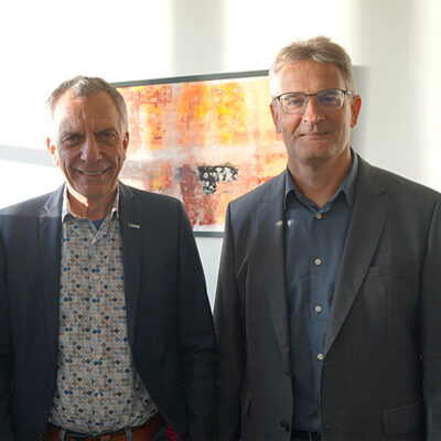 Prof. Dr. Alfred Pühler und Prof. Dr.-Ing. Gerhard Sagerer