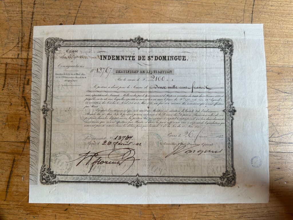 Certificate of payment