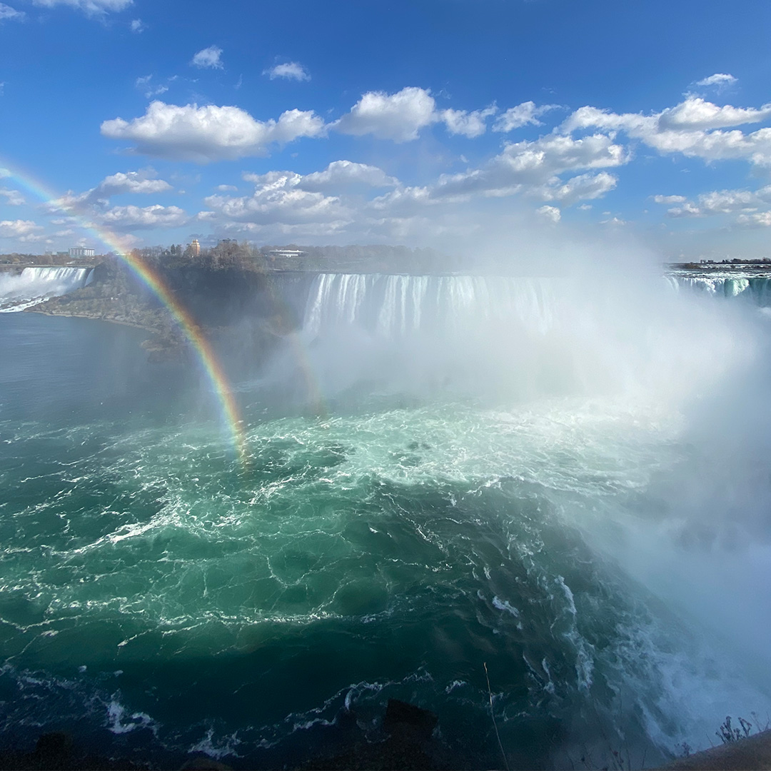 A rainbow over Niagara Falls
