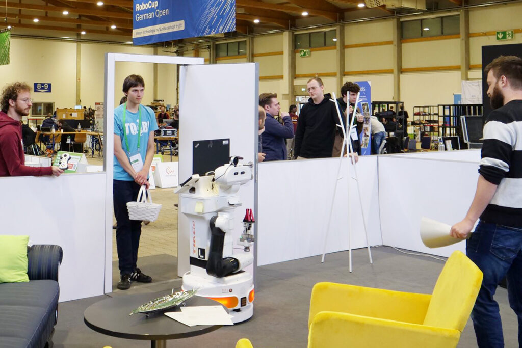 TIAGo service robot in the replica of a flat