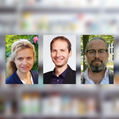 Portraitbilder von Prof‘in Dr. Saskia Nagel, Dr. Sebastian Sattler und Prof. Dr. Guido Mehkop.