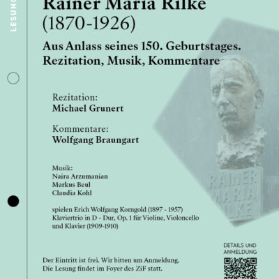 Plakat zur Lesung Rainer Maria Rilke
