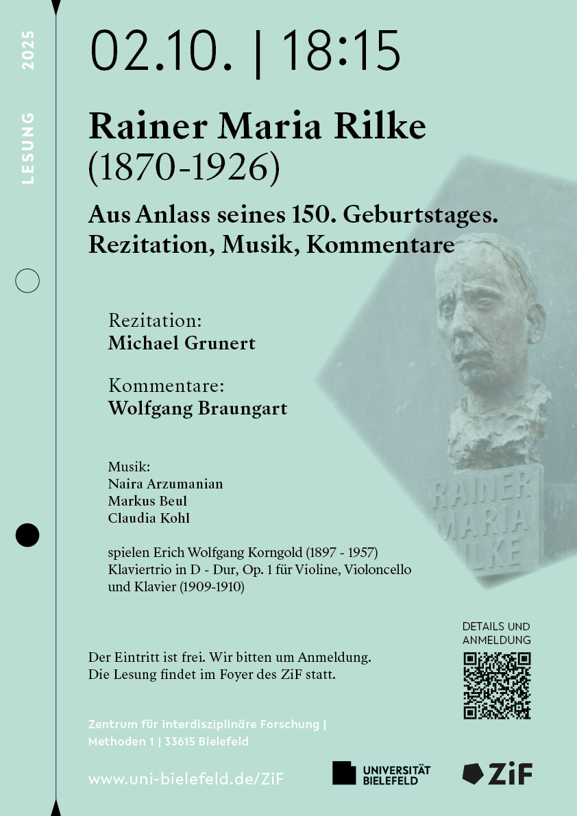 Plakat zur Lesung Rainer Maria Rilke