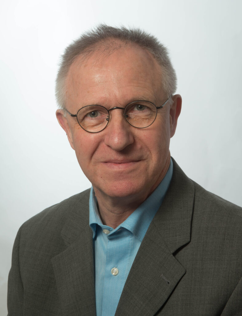 Mann in blauem Hemd und grauem Anzug