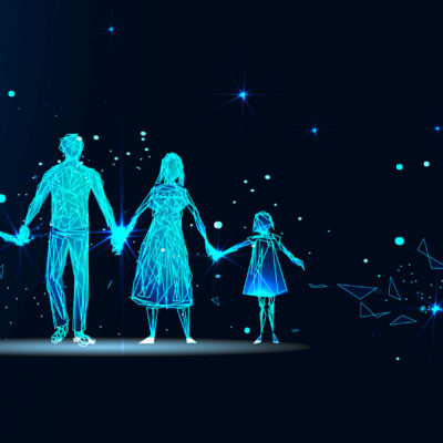 Futuristisches Bild einer Familie