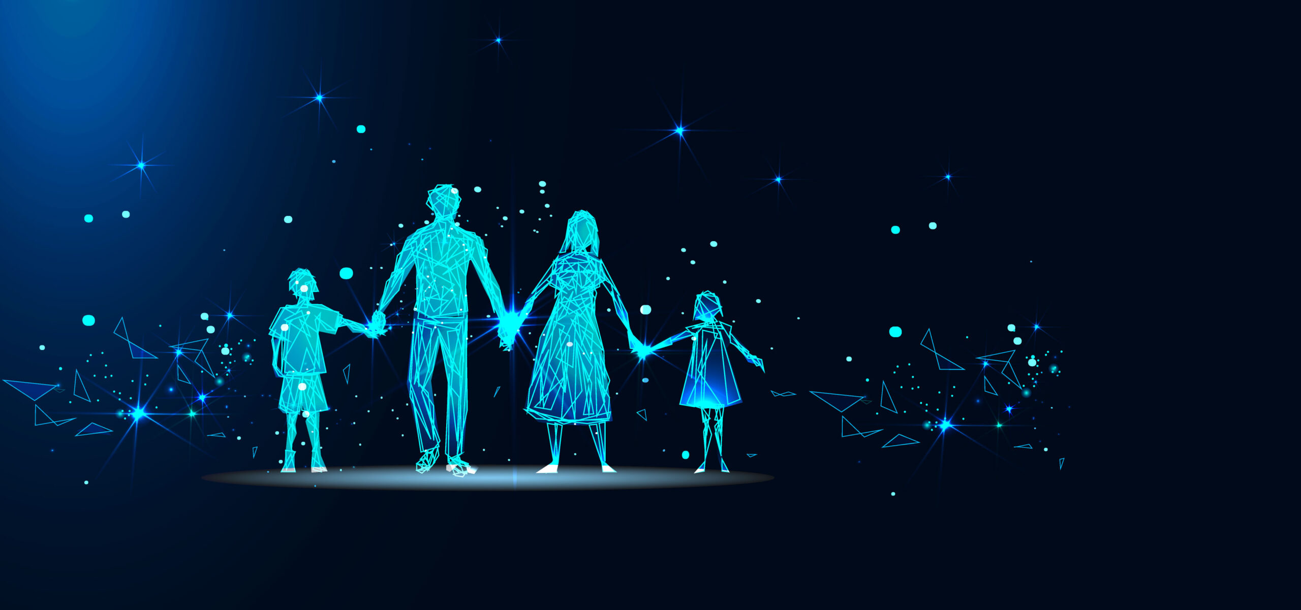 Futuristisches Bild einer Familie